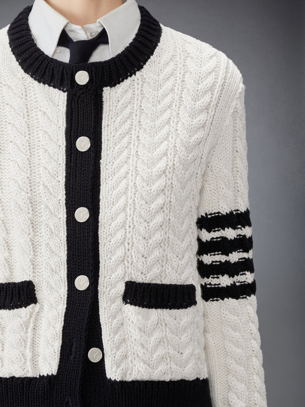 MERINO WOOL 4-BAR ARAN CABLE CARDIGAN - image 4