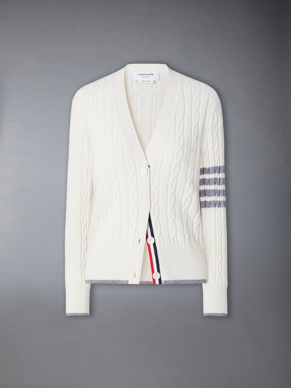 CASHMERE 4-BAR BABY CABLE STITCH CARDIGAN - featured image