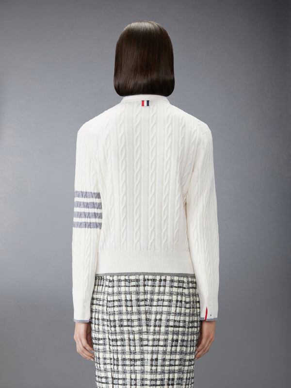 CASHMERE 4-BAR BABY CABLE STITCH CARDIGAN - image 2