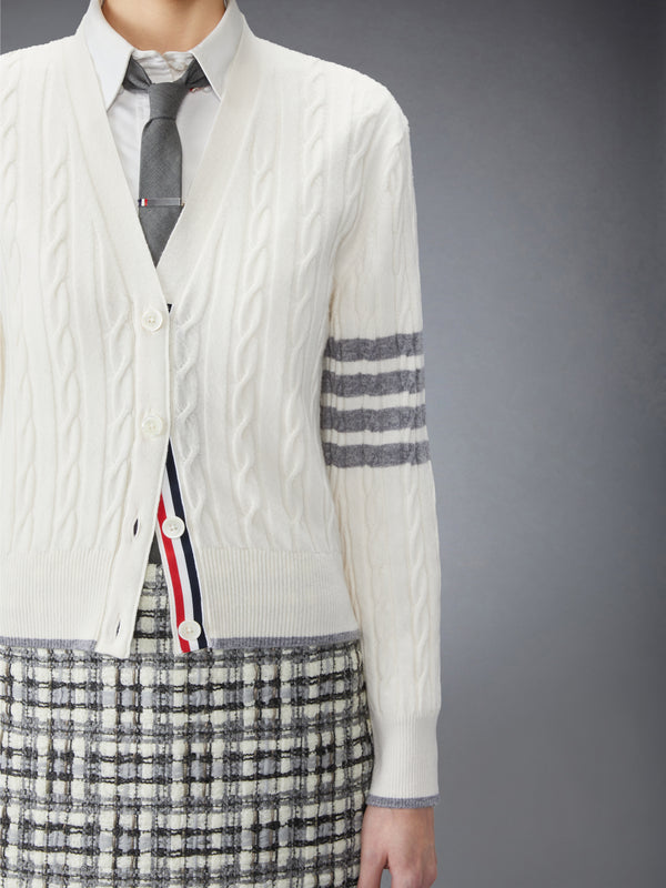 CASHMERE 4-BAR BABY CABLE STITCH CARDIGAN - image 5
