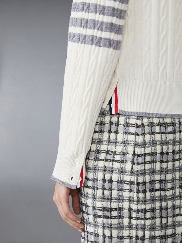 CASHMERE 4-BAR BABY CABLE STITCH CARDIGAN - image 6