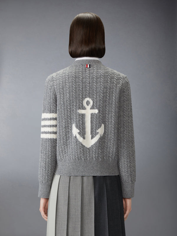 MERINO WOOL 4-BAR ANCHOR INTARSIA CARDIGAN - image 2