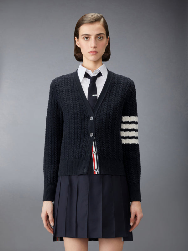 MERINO WOOL 4-BAR ANCHOR INTARSIA CARDIGAN - image 1