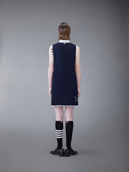 Merino Hector 4-bar Sleeveless Polo Mini Dress NAVY