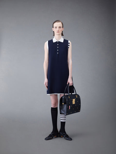 Merino Hector 4-bar Sleeveless Polo Mini Dress NAVY