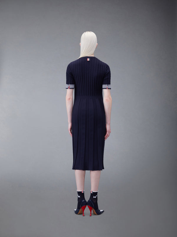 COTTON PLEATED CRICKET STRIPED CABLE DRESS - image 3