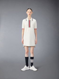 MERINO WOOL MILANO STITCH ZIP UP POLO DRESS