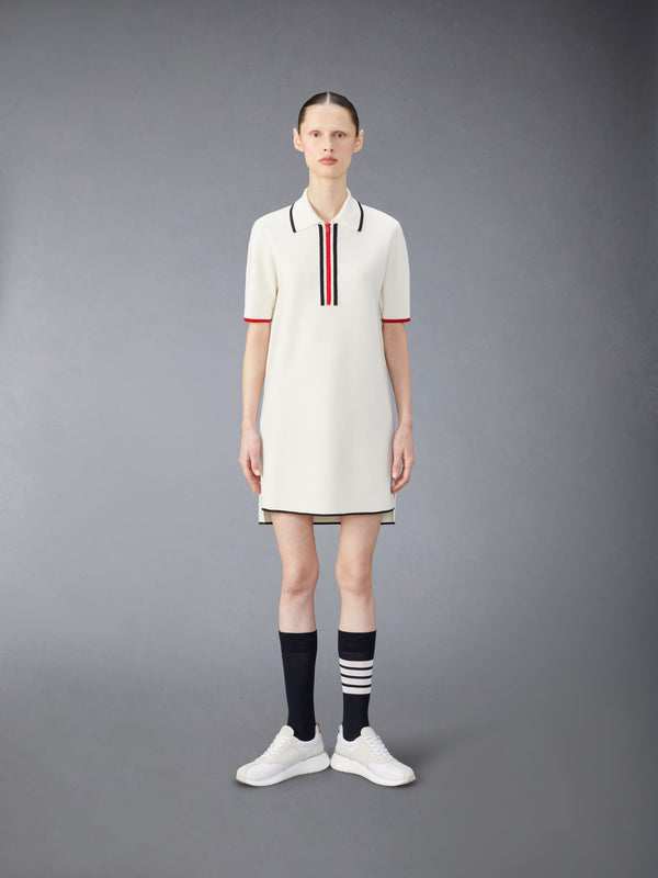 MERINO WOOL MILANO STITCH ZIP UP POLO DRESS - featured image