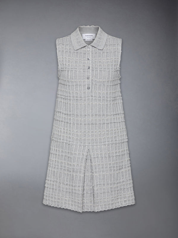 SEERSUCKER KNIT TWEED JACQUARD POLO MINI DRESS - featured image