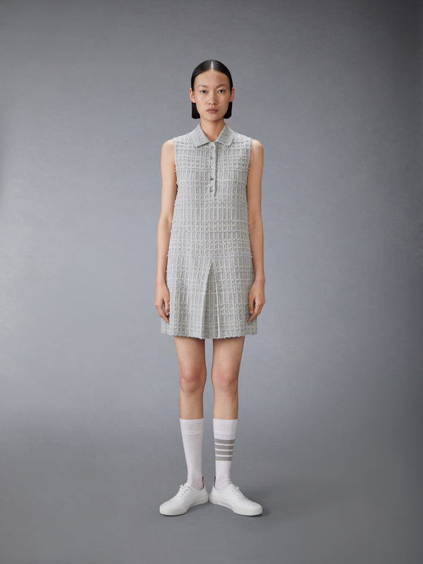 SEERSUCKER KNIT TWEED JACQUARD POLO MINI DRESS - image 1