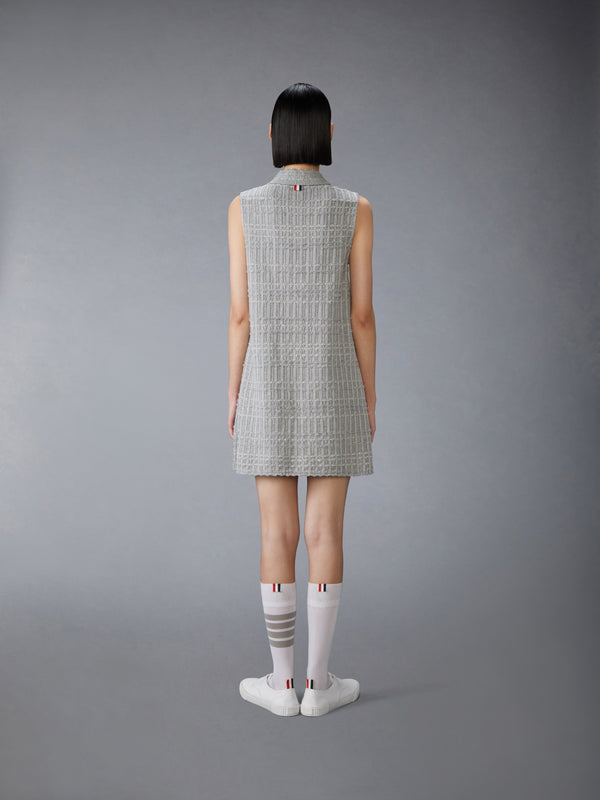 SEERSUCKER KNIT TWEED JACQUARD POLO MINI DRESS - image 3