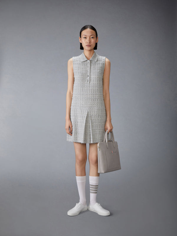SEERSUCKER KNIT TWEED JACQUARD POLO MINI DRESS - image 4