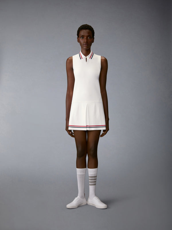 Women's Stretch Viscose Rwb Stripe Mini Tennis Dress in White Size 44 Women's Stretch Viscose Rwb Stripe Mini Tennis Dress in White Size 44