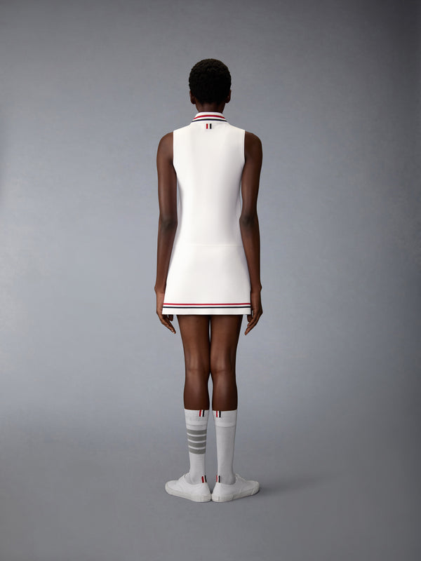 Women's Stretch Viscose Rwb Stripe Mini Tennis Dress in White Size 44 Women's Stretch Viscose Rwb Stripe Mini Tennis Dress in White Size 44