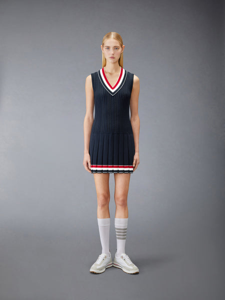 CRICKET RWB STRIPE BABY LADDER CABLE MINI DRESS NAVY