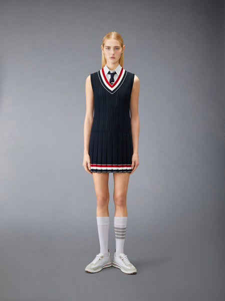 CRICKET RWB STRIPE BABY LADDER CABLE MINI DRESS NAVY