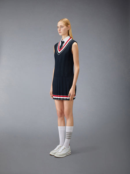 CRICKET RWB STRIPE BABY LADDER CABLE MINI DRESS NAVY