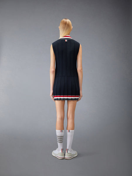 CRICKET RWB STRIPE BABY LADDER CABLE MINI DRESS NAVY
