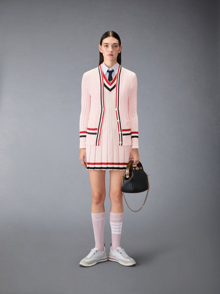 CRICKET RWB STRIPE BABY LADDER CABLE MINI DRESS LIGHT PINK