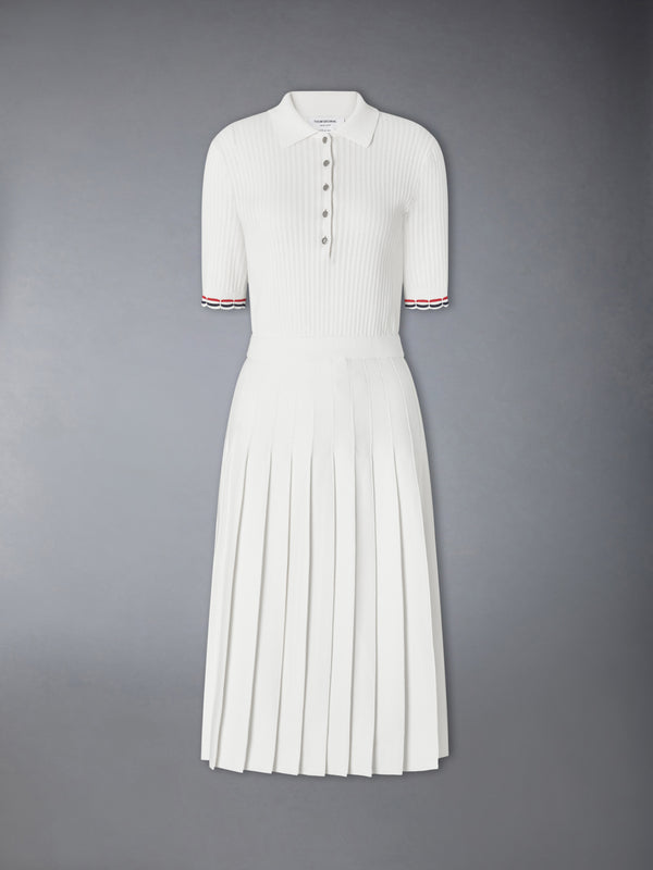 POINTELLE RIB STITCH POLO DRESS - featured image