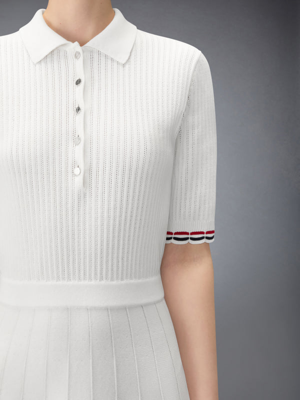 POINTELLE RIB STITCH POLO DRESS - image 6