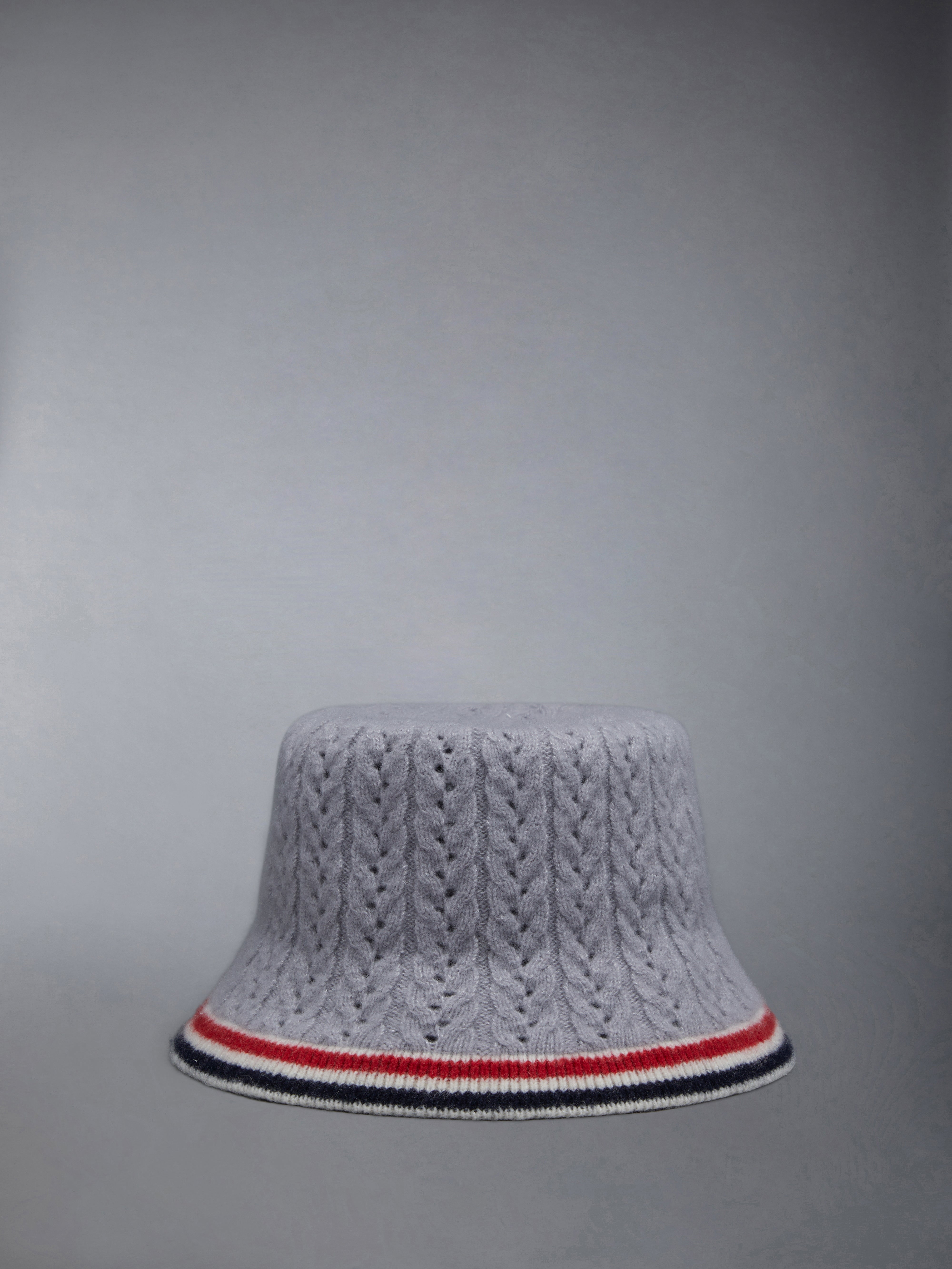 Thom Browne バケットハット Wool Silk Cashmere Pointelle Stripe Bucket Hat | Thom Browne