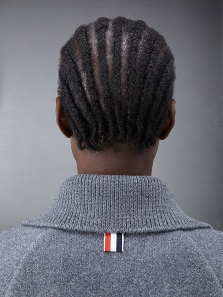 Boiled Wool Milano 4-Bar Cropped Car Coat MED GREY