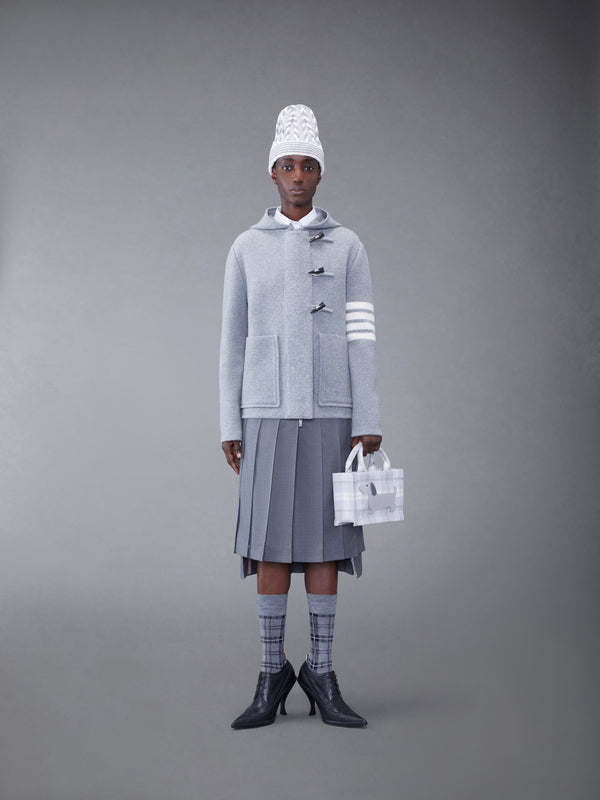 Boiled Wool 4-Bar Hooded Duffle Jacket
