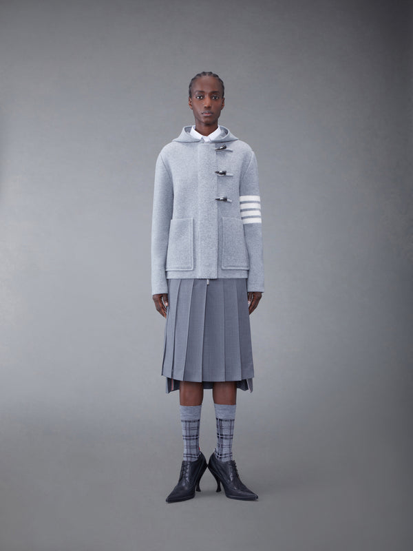 Boiled Wool 4-Bar Hooded Duffle Jacket
