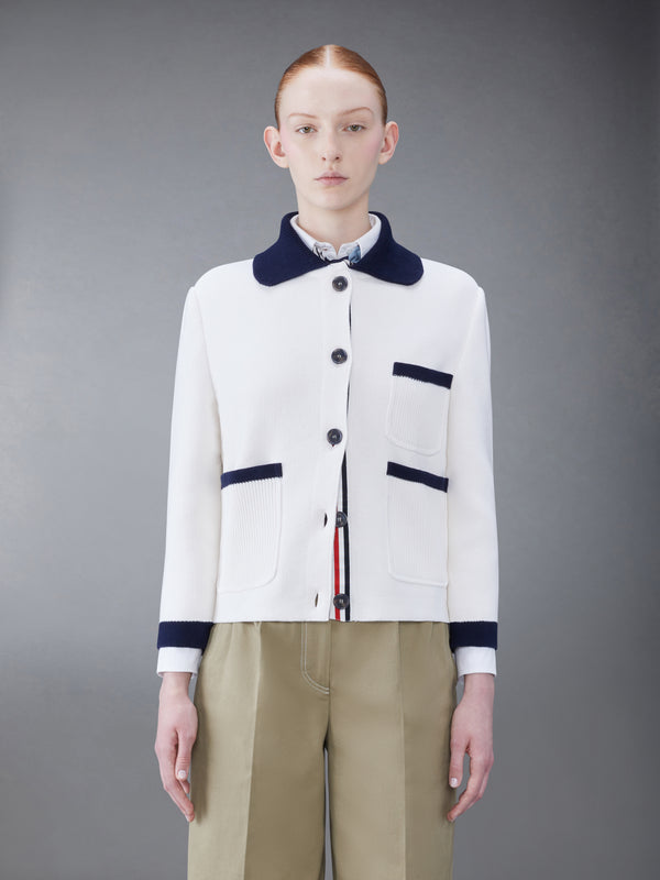 COTTON CASHMERE POLO COLLAR POCKET JACKET - featured image