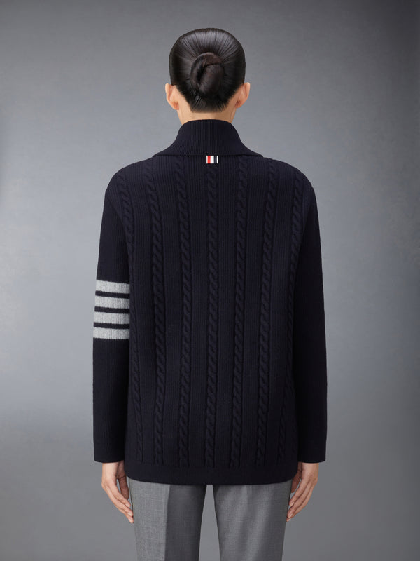 MERINO WOOL AND COTTON 4-BAR CABLE OVERCOAT - image 2