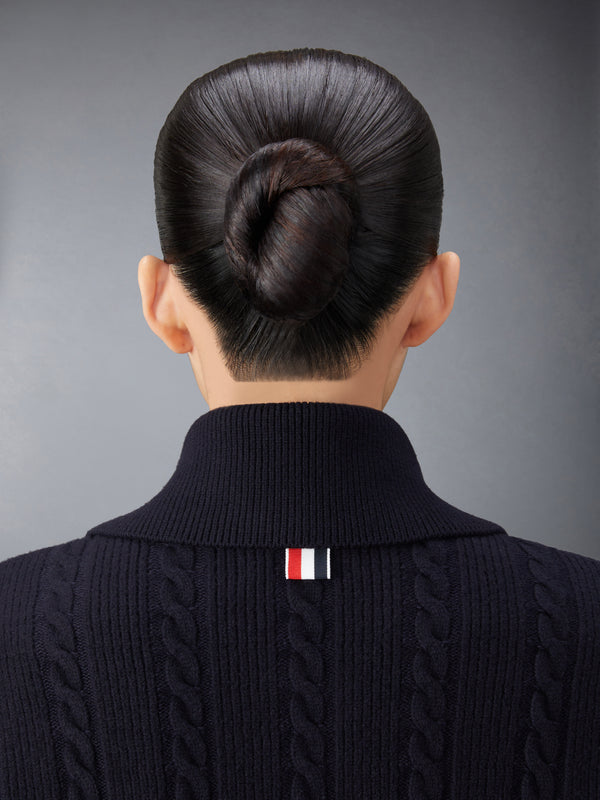 MERINO WOOL AND COTTON 4-BAR CABLE OVERCOAT - image 4
