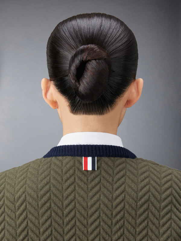 MERINO WOOL HERRINGBONE QUILTED CROPPED CARDIGAN JACKET - image 4