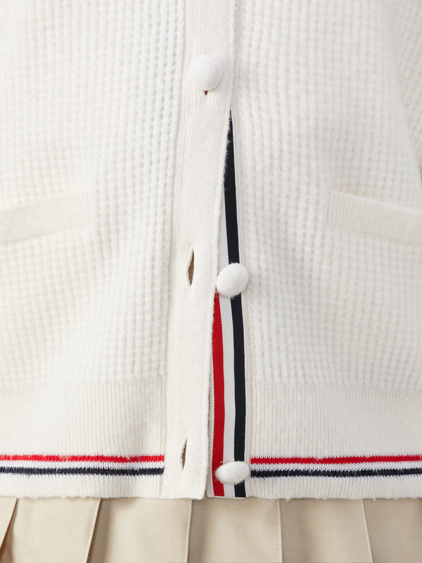 MERINO WOOL BRUSHED TUCK STITCH POLO CARDIGAN - image 6