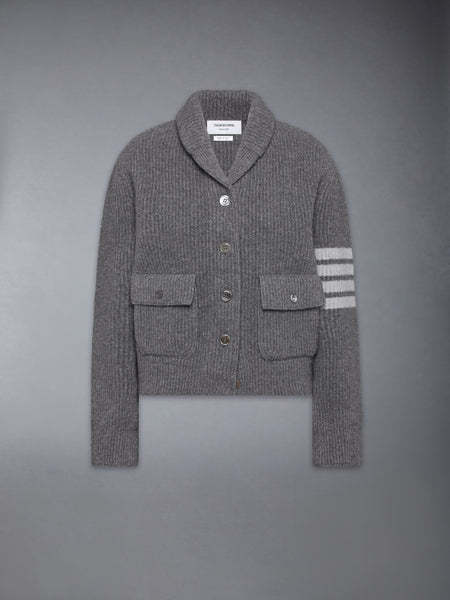 BOILED MERINO WOOL 4-BAR BOMBER JACKET