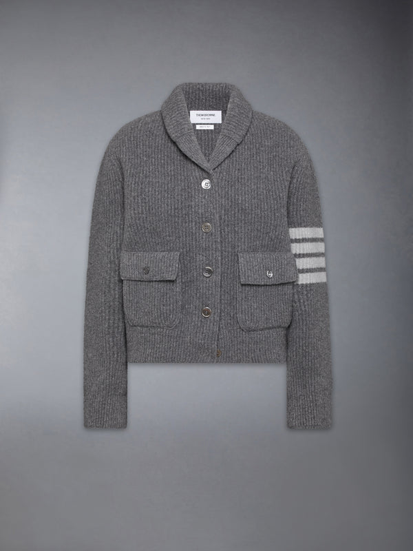 BOILED MERINO WOOL 4-BAR BOMBER JACKET - featured image