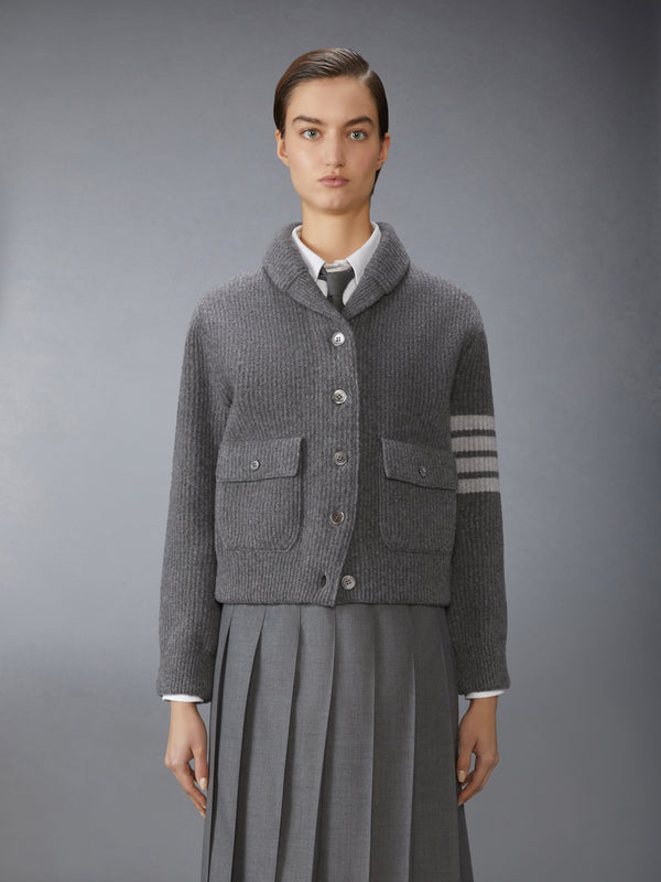 BOILED MERINO WOOL 4-BAR BOMBER JACKET - image 1