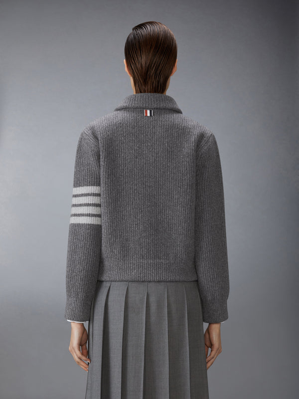 BOILED MERINO WOOL 4-BAR BOMBER JACKET - image 2