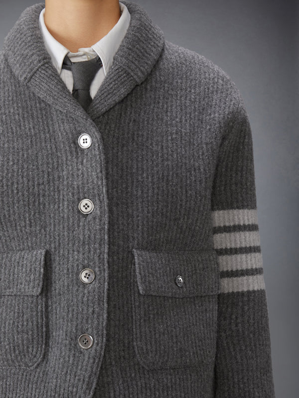 BOILED MERINO WOOL 4-BAR BOMBER JACKET - image 5