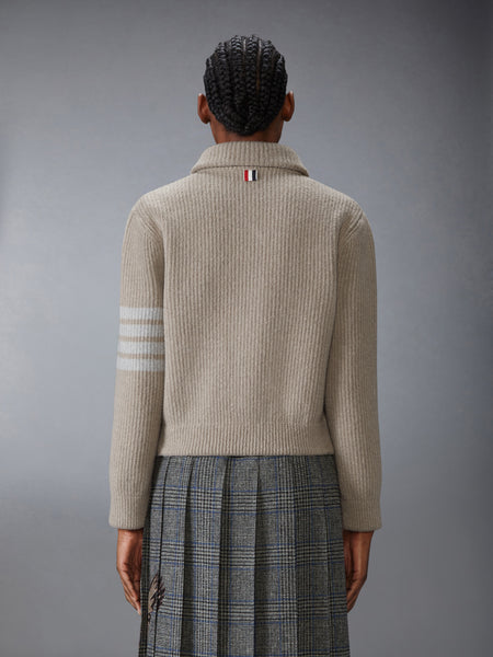 BOILED MERINO WOOL 4-BAR BOMBER JACKET
