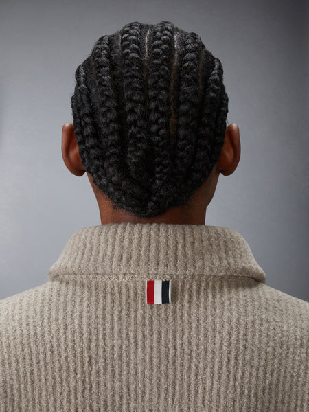 BOILED MERINO WOOL 4-BAR BOMBER JACKET