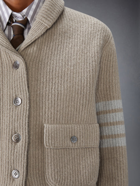 BOILED MERINO WOOL 4-BAR BOMBER JACKET