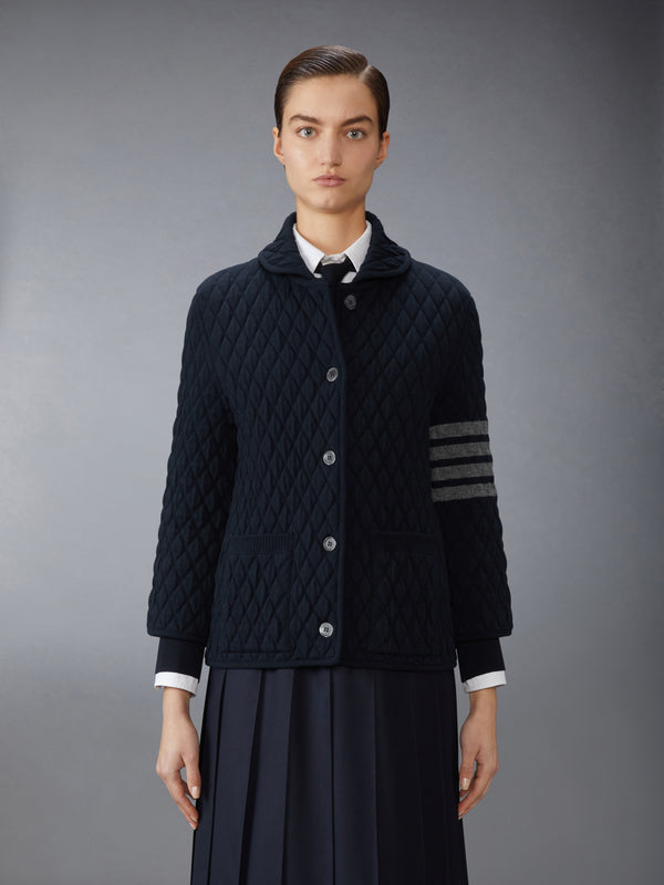 QUILTED KNIT JACQUARD MERINO WOOL 4-BAR WORK JACKET - image 1
