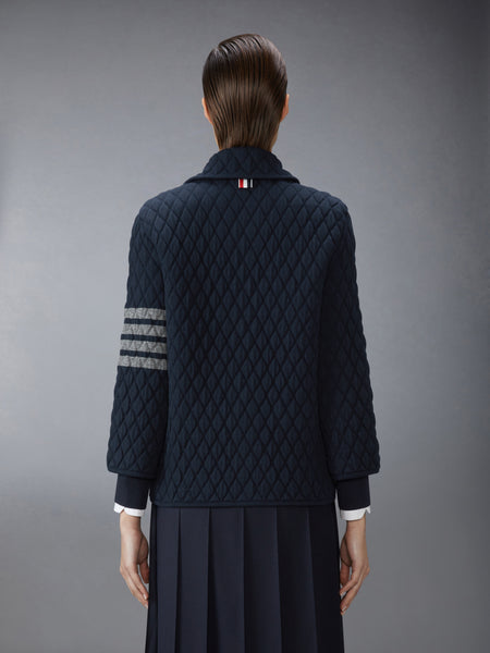 QUILTED KNIT JACQUARD MERINO WOOL 4-BAR WORK JACKET