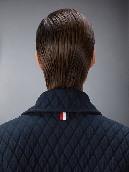 QUILTED KNIT JACQUARD MERINO WOOL 4-BAR WORK JACKET