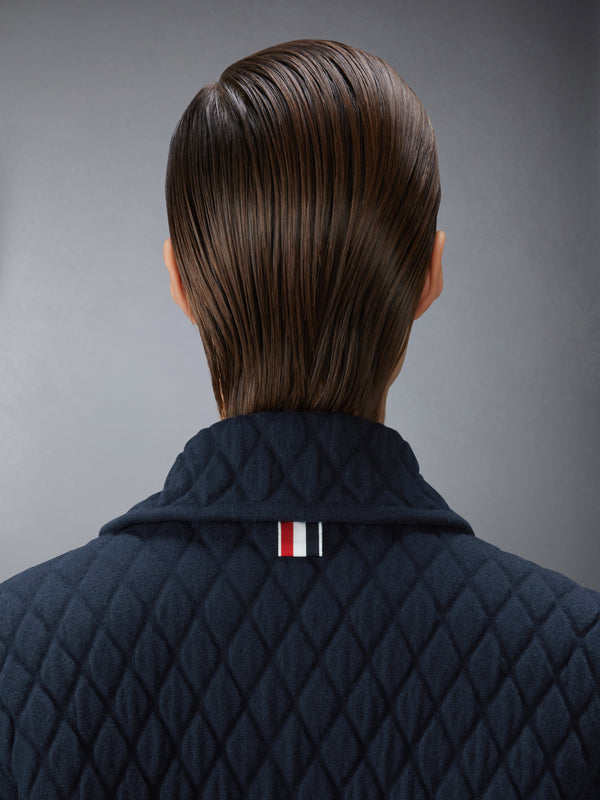 QUILTED KNIT JACQUARD MERINO WOOL 4-BAR WORK JACKET - image 4