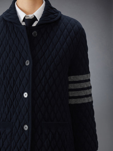 QUILTED KNIT JACQUARD MERINO WOOL 4-BAR WORK JACKET