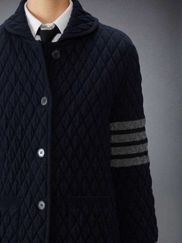 QUILTED KNIT JACQUARD MERINO WOOL 4-BAR WORK JACKET - image 5