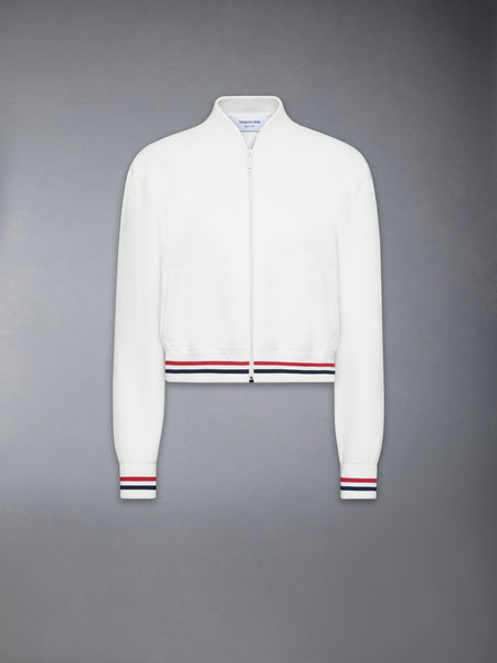 MILANO STITCH RWB STRIPE BOMBER JACKET WHITE
