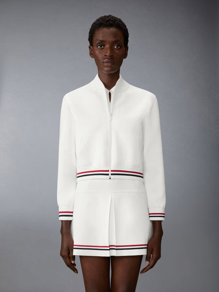 MILANO STITCH RWB STRIPE BOMBER JACKET WHITE